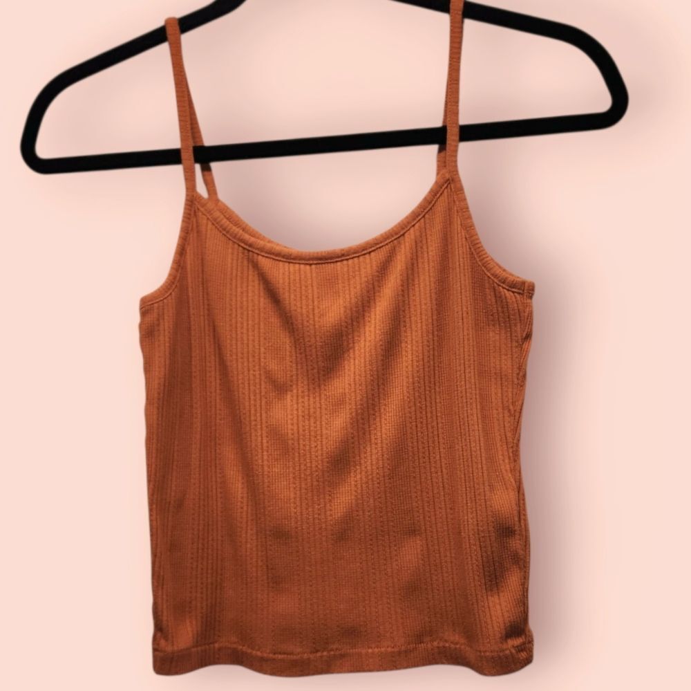 Madewell Orange Ribbed Tank / Camisole Women's X-Small Y2K Minimalist